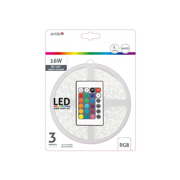 LED szalag szett, 3m, RGB, IP20, RF
