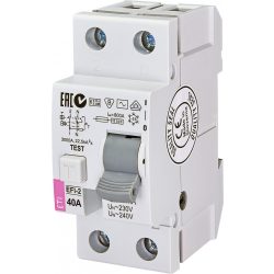 EFI áramvédő kapcsoló, AC osztály, 40A, 30mA, 2P